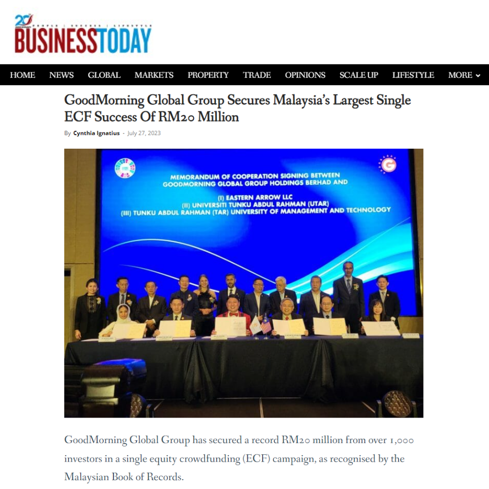 GoodMorning Global Group Secures Malaysia’s Largest Single ECF Success Of RM20 Million